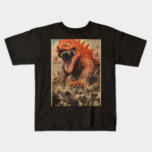 Japanese Monster Movie Poster Kids T-Shirt
